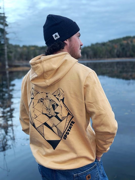 Geometric Bear-Heavyweight Organic Brushed Hoodie - Limited edition design by local artist Mariah Katz