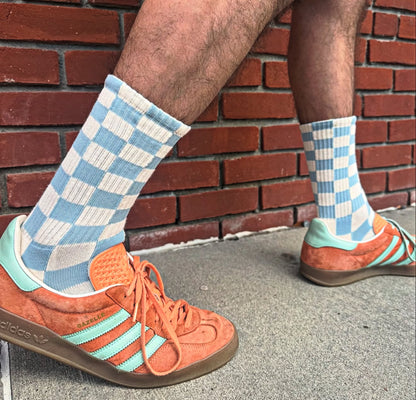 Checkerboard Crew Socks
