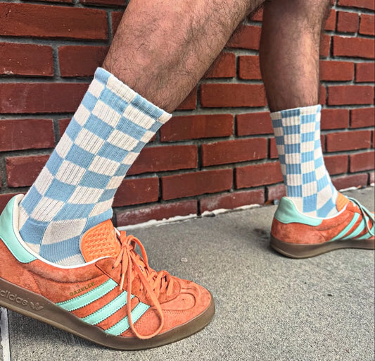 Checkerboard Crew Socks