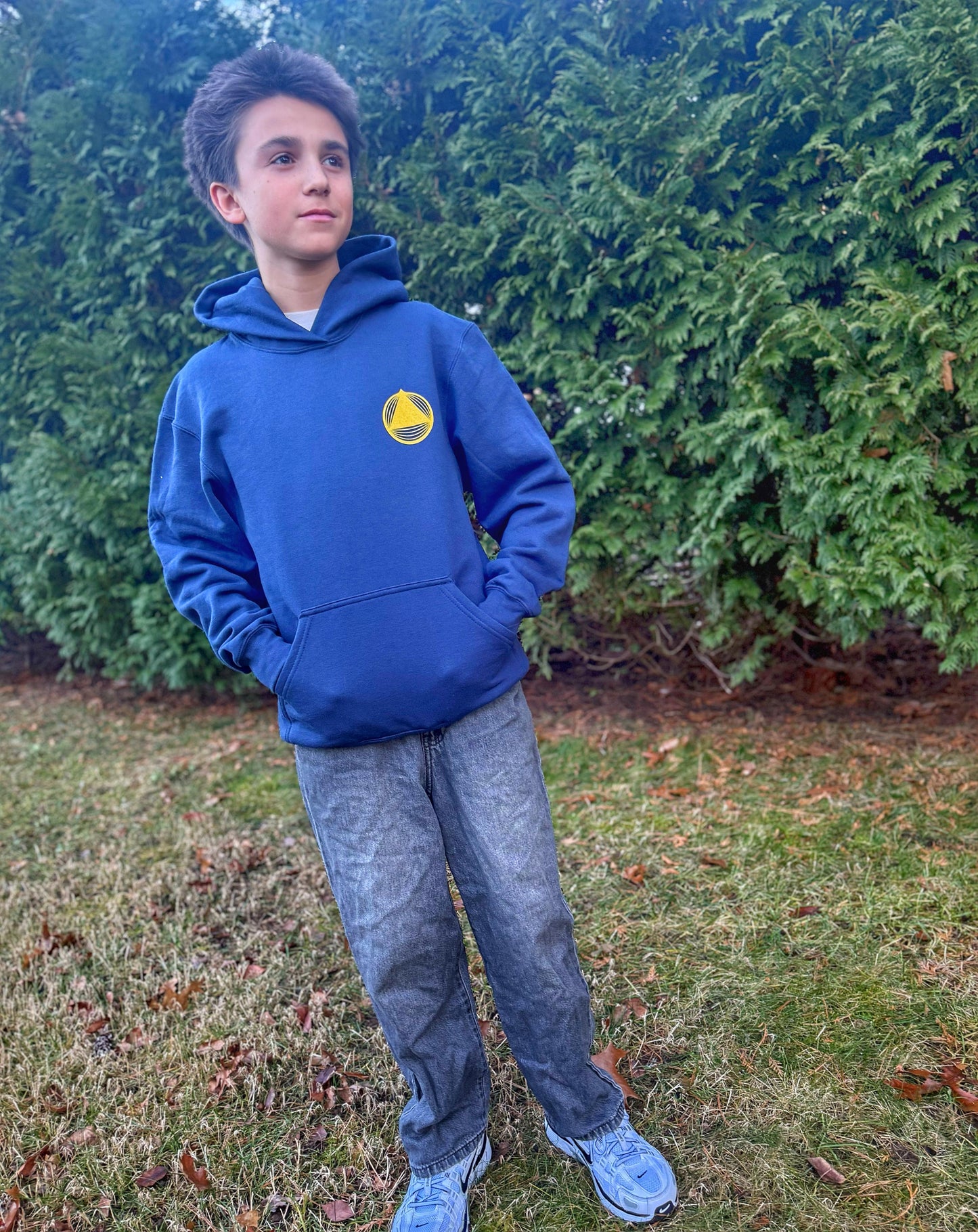 Youth Geometric Bear Hoodie